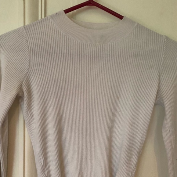 Brandy Melville White Long Sleeve Ribbed Top - Picture 3 of 5